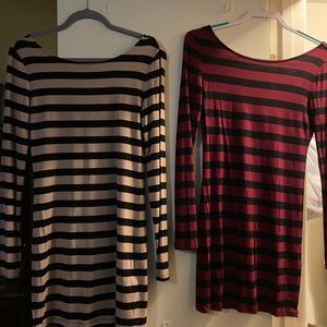 Forever 21 Striped Long Sleeve Bodycon Dress